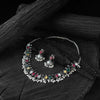 Saanjh Bela Multicolor Oval Oxidised Necklace Set