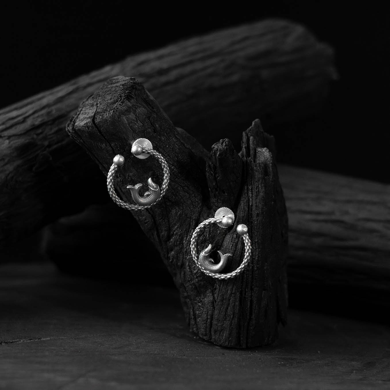 Saanjh Bela Matsya Oxidised Earrings