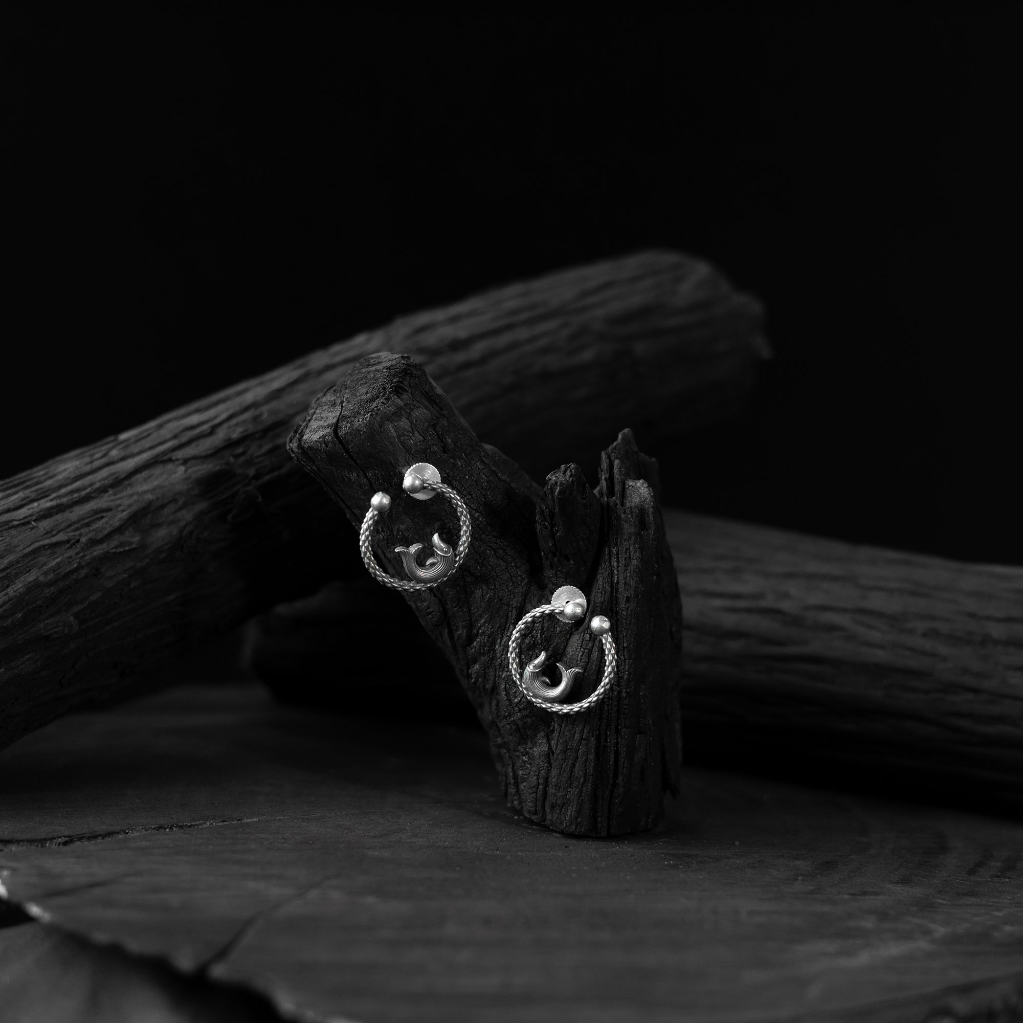 Saanjh Bela Matsya Oxidised Earrings