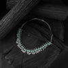 Saanjh Bela Sea Green Oval Oxidised Necklace Set