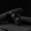 Saanjh Bela Blue Lotus Oxidised Stud Earrings
