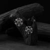 Saanjh Bela Black Lotus Oxidised Stud Earrings