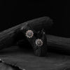 Saanjh Bela Light Pink Lotus Oxidised Stud Earrings