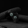 Saanjh Bela Mint Green Lotus Oxidised Stud Earrings