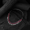 Saanjh Bela Ruby Oval Oxidised Necklace Set