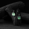 Saanjh Bela Mint Green Square Shape Oxidised Drop Earrings