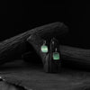 Saanjh Bela Mint Green Square Shape Oxidised Drop Earrings