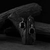 Saanjh Bela Black Square Shape Oxidised Drop Earrings