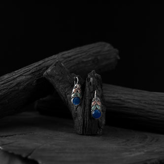 Saanjh Bela Multicolor Leaf Oxidised Drop Earrings