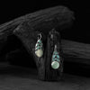 Saanjh Bela Mint Green Leaf Oxidised Drop Earrings