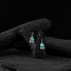 Saanjh Bela Turquoise Blue Leaf Oxidised Drop Earrings