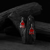 Saanjh Bela Red Leaf Oxidised Drop Earrings