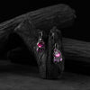 Saanjh Bela Purple Leaf Oxidised Drop Earrings