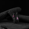 Saanjh Bela Purple Leaf Oxidised Drop Earrings