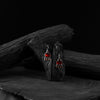 Red Saanjh Bela Leaf Oxidised Drop Earrings