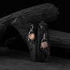Saanjh Bela Peach & Black Leaf Oxidised Drop Earrings