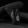 Saanjh Bela Brown & Blue Leaf Oxidised Drop Earrings