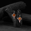 Saanjh Bela Orange & Pink Leaf Oxidised Drop Earrings