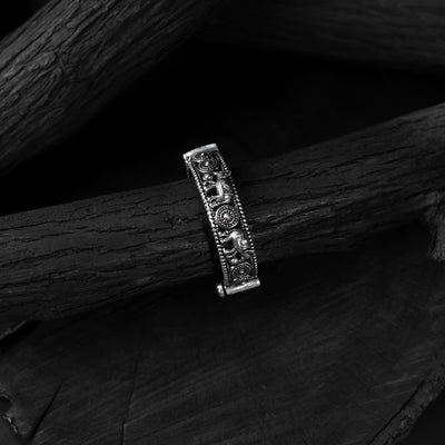 Saanjh Bela Elephant Oxidised Bangle
