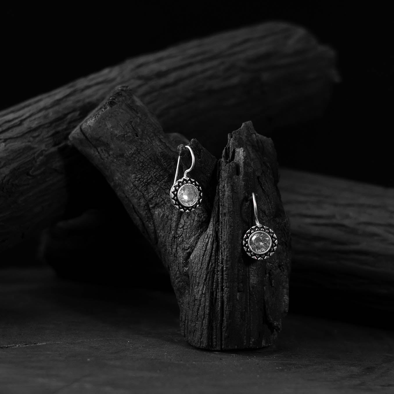 Saanjh Bela Sun Oxidised Drop Earrings