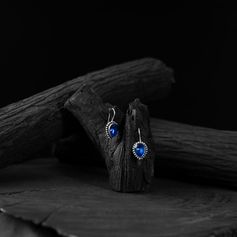 Blue Stone Saanjh Bela Oxidised Drop Earrings