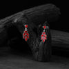 Red Leaf Saanjh Bela Oxidised Drop Earrings