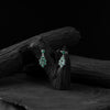 Green Leaf Saanjh Bela Oxidised Drop Earrings