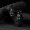Green Saanjh Bela Leaf Oxidised Drop Earrings