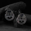 Black Saanjh Bela Lotus Oxidised Earrings