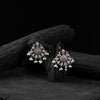 Saanjh Bela Pink Stone Oxidised Earrings