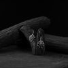 Black Flower Saanjh Bela Oxidised Drop Earrings