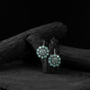 Mint Green Flower Saanjh Bela Oxidised Drop Earrings