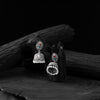 Saanjh Bela Red & Green Stone Oxidised Jhumka Earrings