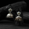 Saanjh Bela Goddess Durga Oxidised Jhumka Earrings