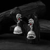 Saanjh Bela Red Mayuri Oxidised Jhumka Earrings