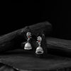 Saanjh Bela Red Mayuri Oxidised Jhumka Earrings