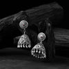 Saanjh Bela Purple Leaves Oxidised Jhumka Earrings