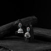 Saanjh Bela Green & Red Stone Oxidised Jhumka Earrings