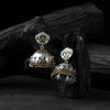 Saanjh Bela Blue Goddess Durga Oxidised Jhumka Earrings