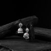 Saanjh Bela Blossom & Peacock Oxidised Jhumka Earrings