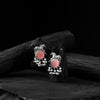 Saanjh Bela Pink Horse Motif Oxidised Earrings