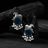 Saanjh Bela Blue Horse Motif Oxidised Earrings