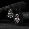 Ruby Elephant Motif Saanjh Bela Oxidised Earrings