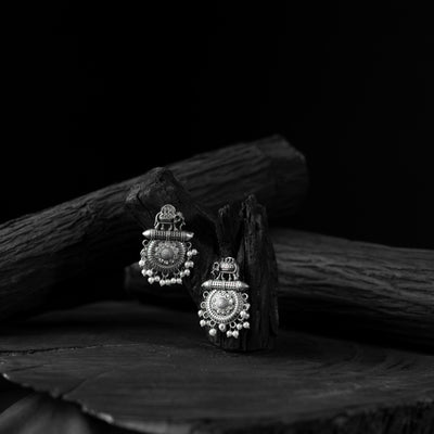 Elephant Motif Saanjh Bela Oxidised Earrings
