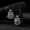 Green & Red Elephant Motif Saanjh Bela Oxidised Earrings