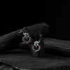 Saanjh Bela Elephant Motif Green & Red Oxidised Earrings