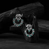 Green & Grey Elephant Saanjh Bela Oxidised Earrings