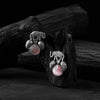 Saanjh Bela Pink Elephant & Leaves Oxidised Earrings