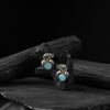 Saanjh Bela Sky Blue Elephant & Leaves Oxidised Earrings