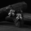 Saanjh Bela Black Elephant & Leaves Oxidised Earrings